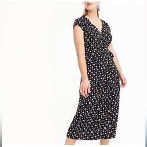 J.CREW - Mercantile - Blue and White Daisy‎ Wrap Midi Dress
